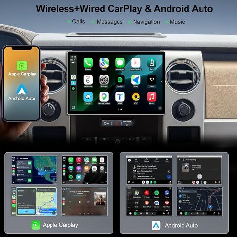 11.5 Inch 8 Core 4GB+64GB Car Radio Stereo for Ford F150 2009-2012, 2K Touchscreen Android 13 Head Unit with Wireless CarPlay & Android Auto, 1080P Backup Camera, GPS Navigation, SWC, AM/FM Radio in Saudi Arabia