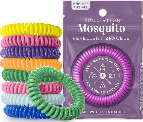 SoulSation 15 Pack Mosquito Repellent Bracelets, DEET-Free for Kids & Adults, Individually Wrapped Bands in Kuwait