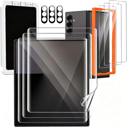 Milomdoi Screen Protector for Samsung Galaxy Z Fold 8 Ultra/Z Fold 7 | 3 Pack Inside TPU Film + 3 Pack Front 9H Tempered Glass + 3 Pack Camera Lens Protector, Easy Installation, No Bubbles in Saudi Arabia