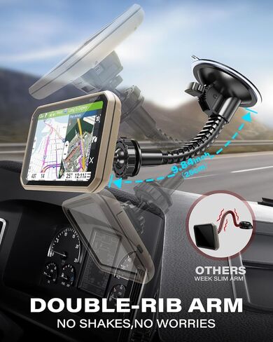 1Zero Heavy-Duty 22mm Ball Truck GPS Mount for Garmin, GPS Holder for Car | Large Vacuum Suction Cup Mount for DriveSmart 86, dezl OTR800/810/820/1000/1010/1020, RV 890/895/1090/1095, Overlander in Saudi Arabia