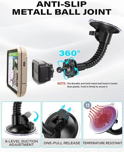 1Zero Heavy-Duty 22mm Ball Truck GPS Mount for Garmin, GPS Holder for Car | Large Vacuum Suction Cup Mount for DriveSmart 86, dezl OTR800/810/820/1000/1010/1020, RV 890/895/1090/1095, Overlander in Saudi Arabia