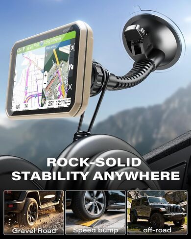 1Zero Heavy-Duty 22mm Ball Truck GPS Mount for Garmin, GPS Holder for Car | Large Vacuum Suction Cup Mount for DriveSmart 86, dezl OTR800/810/820/1000/1010/1020, RV 890/895/1090/1095, Overlander in Saudi Arabia