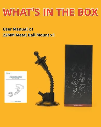 1Zero Heavy-Duty 22mm Ball Truck GPS Mount for Garmin, GPS Holder for Car | Large Vacuum Suction Cup Mount for DriveSmart 86, dezl OTR800/810/820/1000/1010/1020, RV 890/895/1090/1095, Overlander in Saudi Arabia