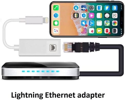 [Apple MFi Certified] Lightning to Ethernet Adapter,RJ45 Ethernet LAN Network Adapter Cable with 8 Pin Connector Compatible with iPhone 13/12/11/XS/XR/X/8/7/iPad/iPod, Plug and Play, Supports 100Mbps | iPhone Lightning Network Adapter Cable with 8 Pin Con in Saudi Arabia