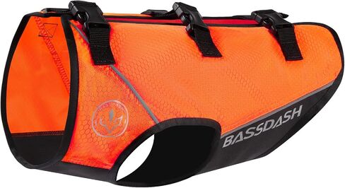 BASSDASH Dog Safety Vest Lightweight Water Resistant Chest Protection Blaze Orange Reflective High Visibility for Hunting Outdoor in Saudi Arabia