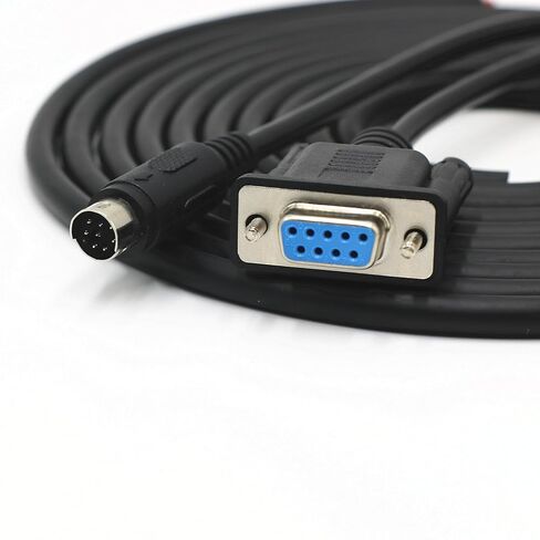 DB9 to Mini DIN 8 Pin PLC Programming Cable 1.8m, RS232 Serial SC-09 Compatible for Mitsubishi FX Series Controller in Saudi Arabia