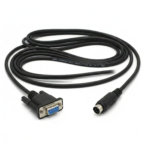 DB9 to Mini DIN 8 Pin PLC Programming Cable 1.8m, RS232 Serial SC-09 Compatible for Mitsubishi FX Series Controller in Saudi Arabia