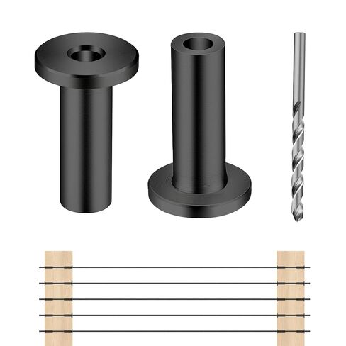 50 Pack Black T316 Stainless Steel Protector Sleeves for 1/8" 3/16" Cable Deck Railing Kit System, Black Cable Railing Protector Sleeve for Wood Posts for 1/8" 3/16" Wire Rope Cable DIY Balustrade in Saudi Arabia