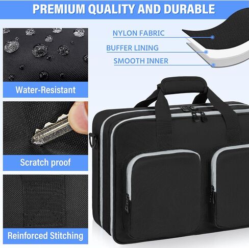 AKOZLIN Full Padded Carrying Travel Bag Compatible with PS5/PS5 Pro Console Monitor,Headset,Game,Charger & Accessories Storage Case [Video Game] in Kuwait