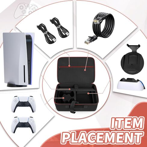 GMAK Hard Shell Carrying Case for PS5 Console, Travel Protective Bags | Compatible with PS5/PS5 Pro/PS5 Slim, Controllers and Gaming Accessories, Shell Case for Playstation PS5 Hard Travel Case in Saudi Arabia