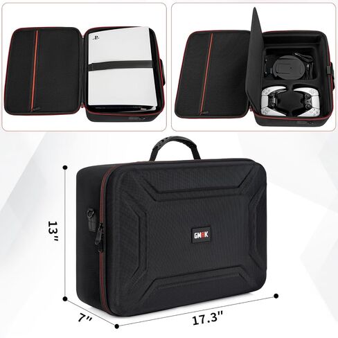 GMAK Hard Shell Carrying Case for PS5 Console, Travel Protective Bags | Compatible with PS5/PS5 Pro/PS5 Slim, Controllers and Gaming Accessories, Shell Case for Playstation PS5 Hard Travel Case in Saudi Arabia