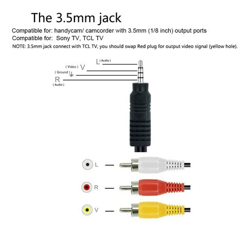 5FT 3.5mm to RCA Video Composite AV Cable Replacement for Sony TV Camcorder in Saudi Arabia