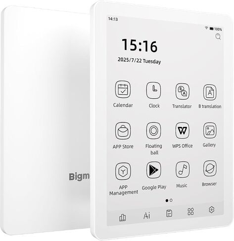 Bigme B6 e-Reader with B/W Display, 6" eReader with 2GB+32GB, E-Ink eBook Readers Android eReaders ePaper Tablet with Octa Core & Android 14 OS, Eink eReader Device with Adjustable Front Light White in Saudi Arabia