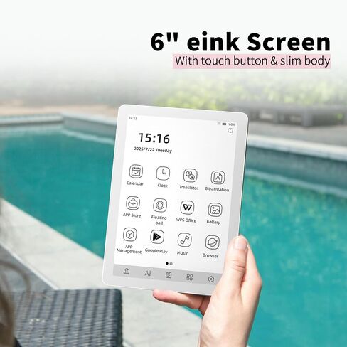 Bigme B6 e-Reader with B/W Display, 6" eReader with 2GB+32GB, E-Ink eBook Readers Android eReaders ePaper Tablet with Octa Core & Android 14 OS, Eink eReader Device with Adjustable Front Light White in Saudi Arabia