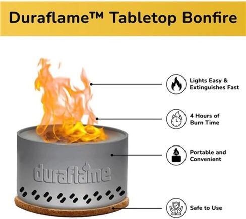 Duraflame™ Tabletop Bonfire & Portable Outdoor Campfire, Fire Pit, Lightweight & Compact, Emergency Fire Kit, Burns up to 4 Hours, Food Grade Wax & Recyclable Tin. in Saudi Arabia