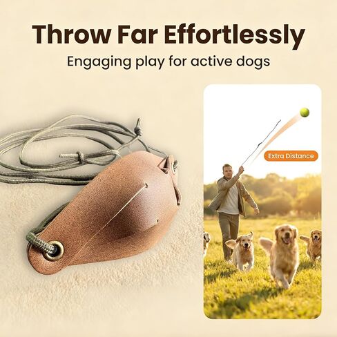 Leather Sling 2-Pack Handmade Paracord Shepherd Sling with Storage Pouch, Old-Fashioned Tennis Ball Thrower for Outdoor Sports & Recreation in Saudi Arabia