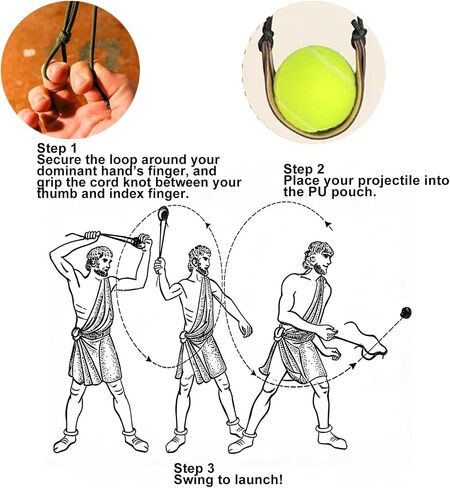 Leather Sling 2-Pack Handmade Paracord Shepherd Sling with Storage Pouch, Old-Fashioned Tennis Ball Thrower for Outdoor Sports & Recreation in Saudi Arabia