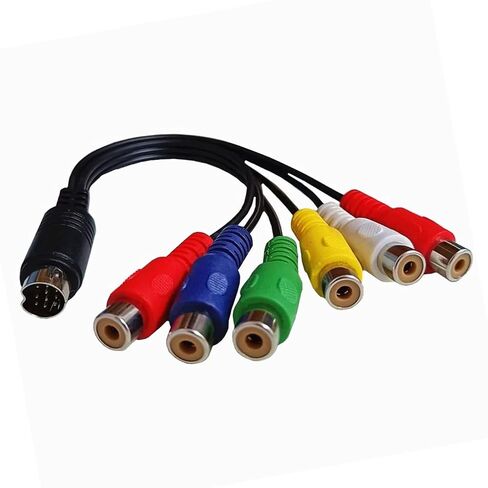 10 Pin DIN to 6 Female Video Converter Cable RGB Component Composite Adapter 30cm for Monitor Projector in Saudi Arabia