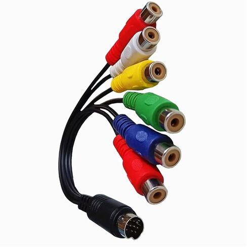 10 Pin DIN to 6 Female Video Converter Cable RGB Component Composite Adapter 30cm for Monitor Projector in Saudi Arabia