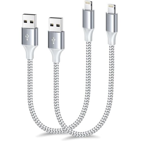 [Apple MFi Certified] Short iPhone Charger 1ft 2Pack,USB A to Lightning | Nylon Braided 12 Inch Fast Charging iPhone Cable Compatible with iPhone 14 13 12 11 Pro/Max/Mini Xs SE2/iPad for Car in Saudi Arabia