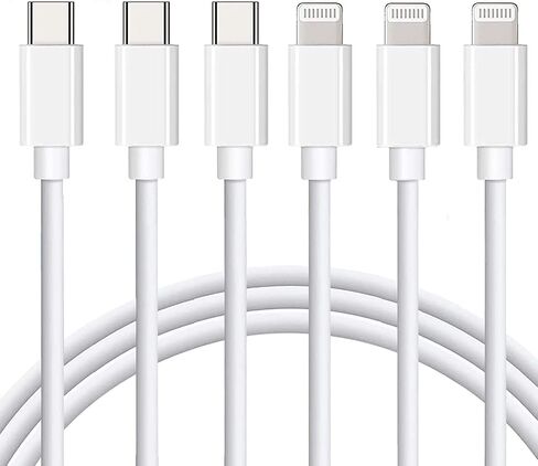 Mitesbony USB C to Lightning Cable [MFi Certified] 3Pack 6FT iPhone Charger Cord Power Delivery Type C Fast Charging Cord Compatible with iPhone 14 13 12 11 Pro Max XS Max XR X 8 iPad,White in Saudi Arabia
