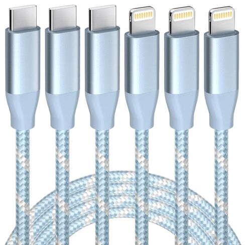 USB C to Lightning Cable 3 Pack 6FT iPhone Fast Charger MFi Certified | MFi Certified USB C Lightning Cable 3 Pack 6FT, iPhone Fast Charger Cable for iPhone 14 13 12 Pro Max iPad AirPods in Saudi Arabia