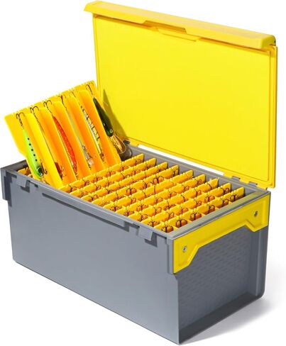 RUNCL Fishing Large Tackle Box – Rigid Hard Lure Organizer for Hard Bait Storage, Capacity Multi-Slot Organizer for Home Storage & Outdoor Freshwater and Saltwater Fishing in Saudi Arabia