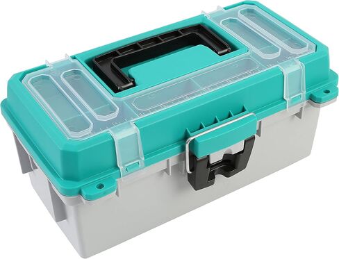 Sheffield 12671 13" Tackle Box, Tool Box, Craft Storage, Fishing Gear and Art Supply Storage Organizer, Gifts for Men, Gifts for Women, Made in USA in Kuwait