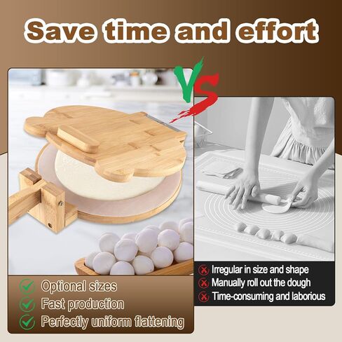 Bamboo Tortilla Press 10 inch - Mexican Tortilla Maker with 100 Parchment Papers | Homemade Flour & Corn Tortillas, Tortillera, Pataconera, Dough Press for Easy Cooking in Saudi Arabia