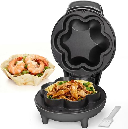SurgarWhisk Tortilla Bowl Maker, Quesadilla Maker, Taco Tuesday Kit With Tostada Shells Mold Bowls, Taco Shell Mold Bowls Perfect For Baked Taco Bowls, Taco salad, Tostadas, 7-inch tortillas, Graphite in Saudi Arabia