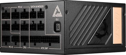 MSI MEG Ai1300P PCIE5, Fully Modular Gaming 1300W Power Supply, 80+ Platinum, Native 12V-2x6 Cable, 100% Japanese Capacitor, ATX 3.1 & PCIe 5.1 Ready, Low-Noise, Sleeve Cables, 10 Year Warranty in Saudi Arabia