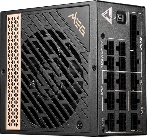 MSI MEG Ai1300P PCIE5, Fully Modular Gaming 1300W Power Supply, 80+ Platinum, Native 12V-2x6 Cable, 100% Japanese Capacitor, ATX 3.1 & PCIe 5.1 Ready, Low-Noise, Sleeve Cables, 10 Year Warranty in Saudi Arabia