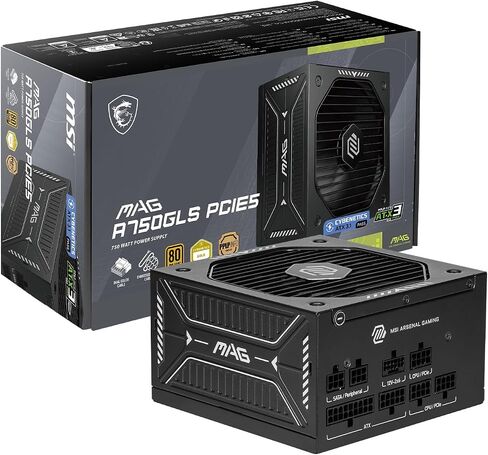 MSI MAG A650GLS PCIE5, Fully Modular Compact Gaming 650W Power Supply, 80+ Gold, ATX 3.1 & PCIe 5.1 Ready, Native Dual-Color 12V-2x6 Embossed Jacket Cables, Low-Noise, 10 Year Warranty in Saudi Arabia