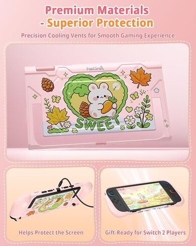 Fastsnail Protective Case for Nintendo Switch 2(Pink) in Kuwait