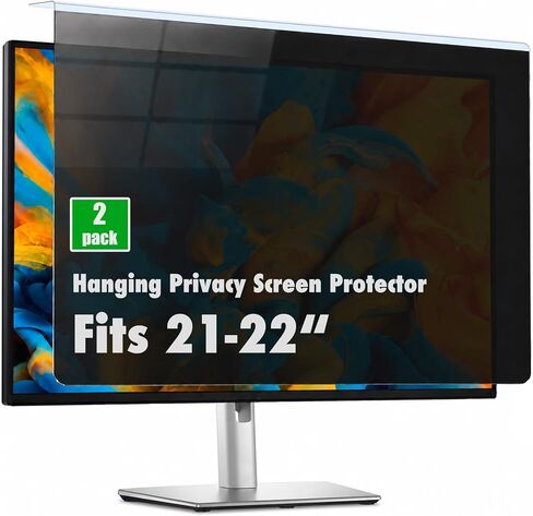 2 Pack Computer Privacy Screen Shield Compatible for 23.6/23.8/24 Inch 16:9 Widescreen Desktop Monitor - Anti Glare & Blue Light Filter - Hanging Design for Easy On/Off in Saudi Arabia