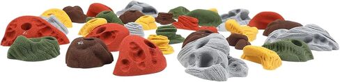 Atomik Rock Climbing Holds Set of 35 Bolt-On Rock-Like Pinches, Pockets, Slopers, Jugs, and Footholds in Assorted Earth Tones in Saudi Arabia