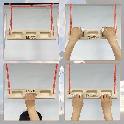 Two Stones Portable Fingerboard as Rock Climbing Training Boards with Edges and Pockets, Portable Climbing Hangboard as Rock Climbing Finger Strengthener Training Indoor and Outdoor in Kuwait