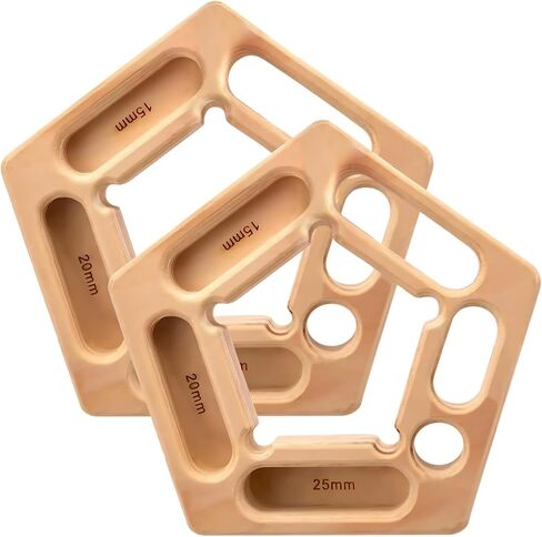 2 Pcs Climbing Holds Made of Wood, Multi-Functional 7-in-1 Grip Boards, Training Adjustable Hand Grips for Pull-Up & Grip, Mounting Ropes Included, Great for Workouts Indoors and Outdoors in Saudi Arabia