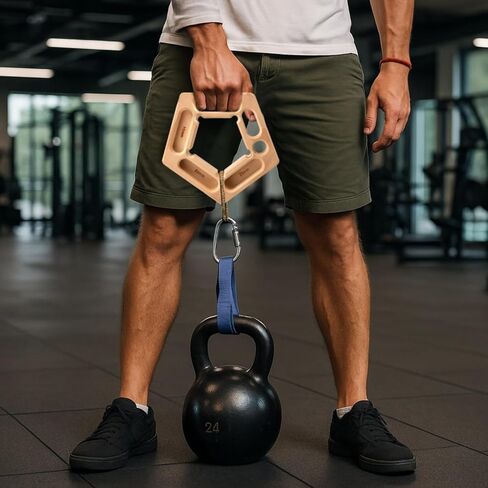2 Pcs Climbing Holds Made of Wood, Multi-Functional 7-in-1 Grip Boards, Training Adjustable Hand Grips for Pull-Up & Grip, Mounting Ropes Included, Great for Workouts Indoors and Outdoors in Saudi Arabia
