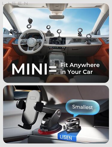 LISEN for MagSafe Car Mount [مغناطيس قوي 3800gf وشفط 90+LBS] حامل هاتف مغناطيسي قابل للتعديل 360 درجة لسيارتك، لهاتف iPhone 17 Pro Max 16 15 14 13 12 Plus Air لجميع الهواتف الذكية in Kuwait
