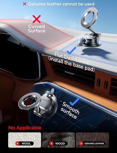 LISEN for MagSafe Car Mount [مغناطيس قوي 3800gf وشفط 90+LBS] حامل هاتف مغناطيسي قابل للتعديل 360 درجة لسيارتك، لهاتف iPhone 17 Pro Max 16 15 14 13 12 Plus Air لجميع الهواتف الذكية in Kuwait