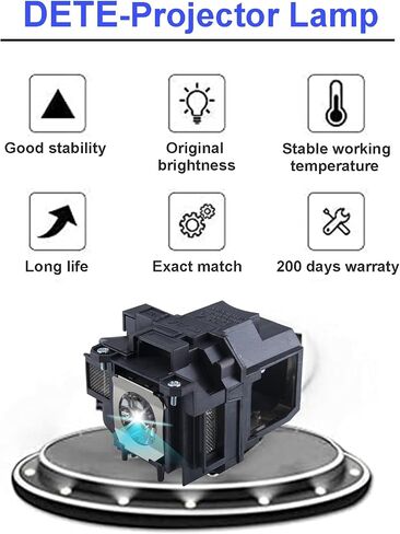 Suitable for ELPLP88/V13H010L88 Replacement Projector Bulb for Epson Powerlite Home Cinema 1040 2045 640 2040 740HD 97H 98H 99WH 955WH X27 W29 S27 VS240 EX3240 EX7240 EX9200 VS345 VS340 Lamp (200) in Saudi Arabia