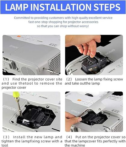 Suitable for ELPLP88/V13H010L88 Replacement Projector Bulb for Epson Powerlite Home Cinema 1040 2045 640 2040 740HD 97H 98H 99WH 955WH X27 W29 S27 VS240 EX3240 EX7240 EX9200 VS345 VS340 Lamp (200) in Saudi Arabia