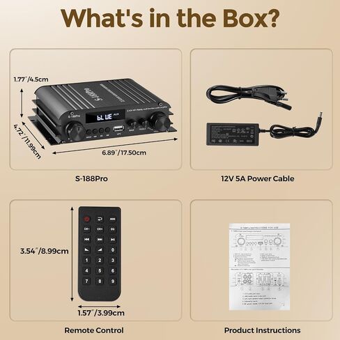 Romicta 2.1 Channel Stereo Audio Amplifier, 300Wx2+360W Home Audio Stereo Receiver Bluetooth 5.0 with USB/AUX, Remote, Bass Treble & Sub Control, for Active/Passive Subwoofer & Speaker in Saudi Arabia