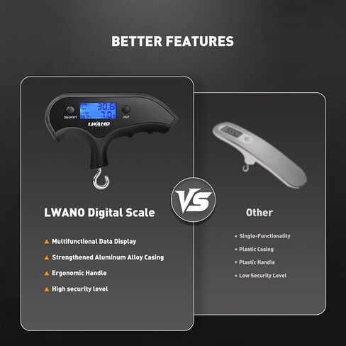 LWANO Digital Bow Scale, 110lbs/50kg Archery Compound Bow Scale | Peak/Hold/Let-Off Function, Aluminum, Up to 110lbs/50kg in Saudi Arabia