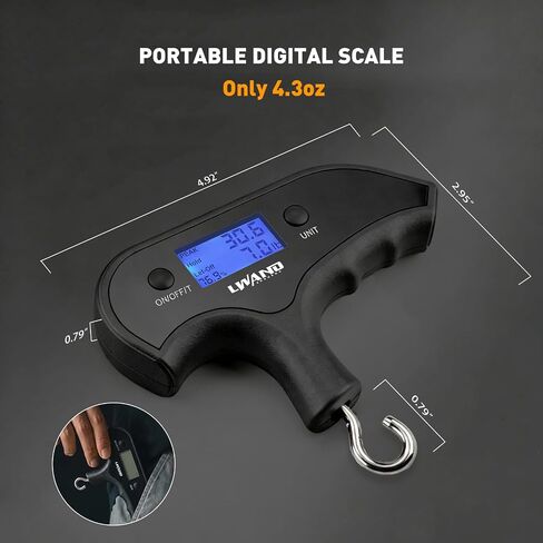 LWANO Digital Bow Scale, 110lbs/50kg Archery Compound Bow Scale | Peak/Hold/Let-Off Function, Aluminum, Up to 110lbs/50kg in Saudi Arabia