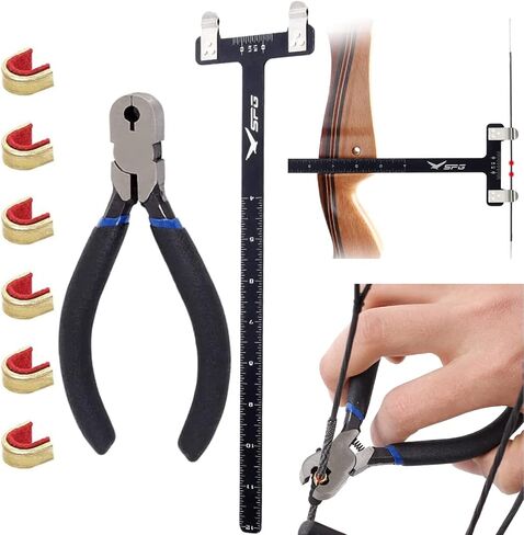Archery Bow Square Nocking Points Pliers Bow String Knock Kit T Shape Turning Bow Square Ruler Tool String-Loop Nocking Buckle Pliers for Recurve Compound Bow Accessories in Saudi Arabia