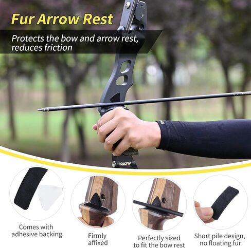 SPG Bow String Silencers for Recurve or Longbow - Recurve Bow Silencers and Dampeners Kit with Fur Recurve Arrow Rest and Limb Silencer Strip for Recurve Bow Accessories in Kuwait