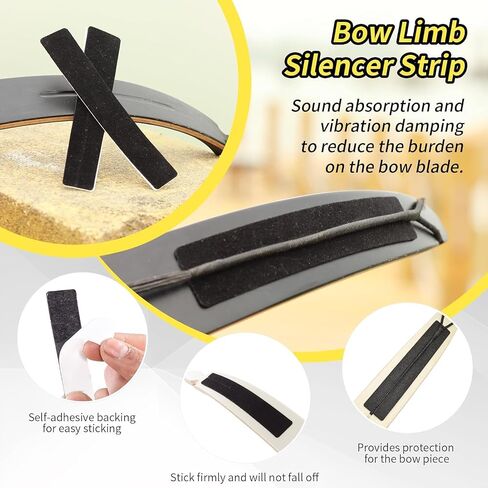 SPG Bow String Silencers for Recurve or Longbow - Recurve Bow Silencers and Dampeners Kit with Fur Recurve Arrow Rest and Limb Silencer Strip for Recurve Bow Accessories in Kuwait