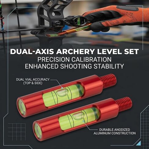Bow Level 2-Pack for Compound Bows, Aluminum Archery Bow Leveling Kit, Precision Bow Sight Level Tool for Arrow Rest, D-Loop & Cam Tuning, Lightweight Screw-in Design Hunting Accessories in Saudi Arabia